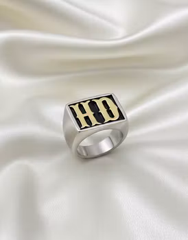 Golden Initial Signet Ring 💍