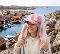 🐰 Fluffiga Kaninöron-Keps i rosadenim 💖