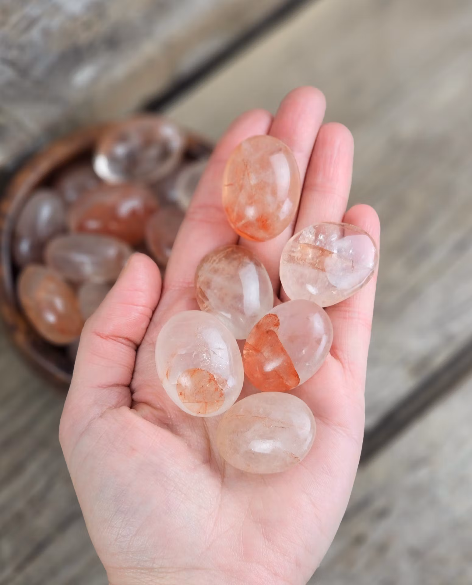 Hematoidkvarts (Röd Golden Healer), mini touchstone