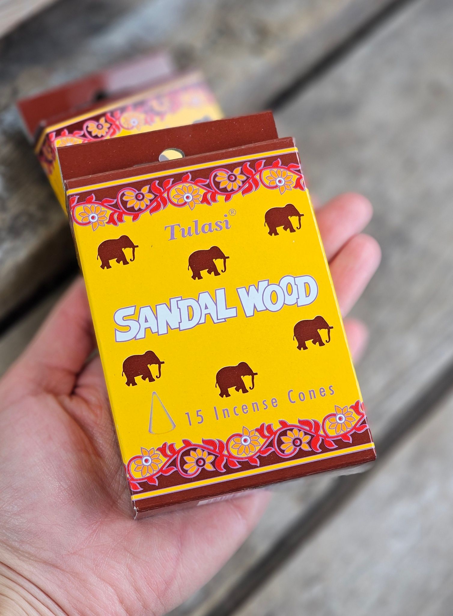 Tulasi - Sandal Wood (Elephant), rökelsekoner