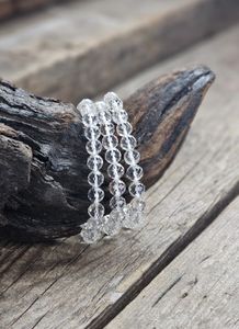 Bergkristall, armband 8mm facetterade pärlor