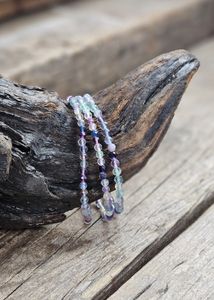 Fluorit, armband 4mm facetterade pärlor
