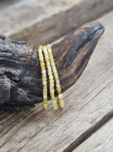 Gul Opal, armband 4mm facetterade pärlor
