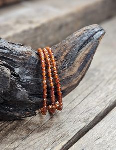 Spessartin Granat, armband 4mm facetterade pärlor