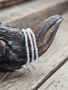 Bergkristall, armband 4mm facetterade pärlor