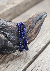 Sodalit, armband 4mm facetterade pärlor