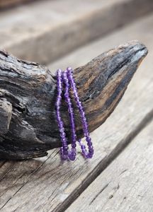 Ametist, armband 4mm facetterade pärlor