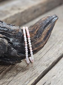 Rosa Opal, armband 4mm facetterade pärlor
