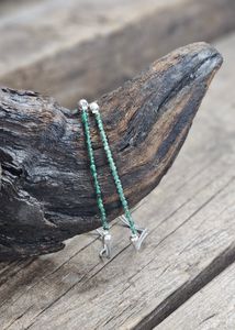 Smaragd, armband 3mm facetterade pärlor macramé