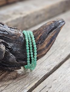 Grön Aventurin, armband 4mm runda pärlor