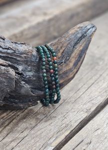 Heliotrop, armband 4mm runda pärlor