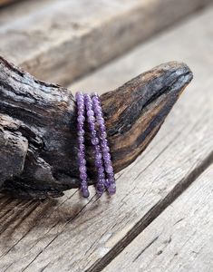 Ametist, armband 4mm runda pärlor