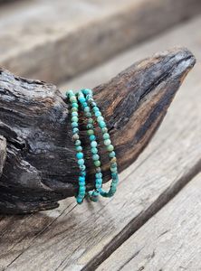 Äkta Turkos, armband 4mm runda pärlor