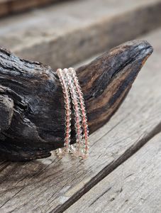 Naturlig Citrin, armband 4mm runda pärlor