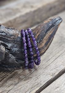 Ametist, armband 6mm runda pärlor