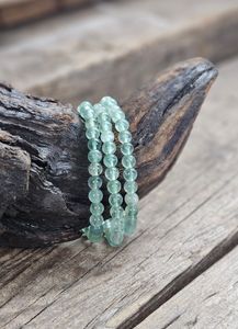 Grön Fluorit, armband 6mm runda pärlor