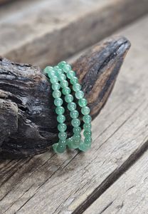 Grön Aventurin, armband 6mm runda pärlor