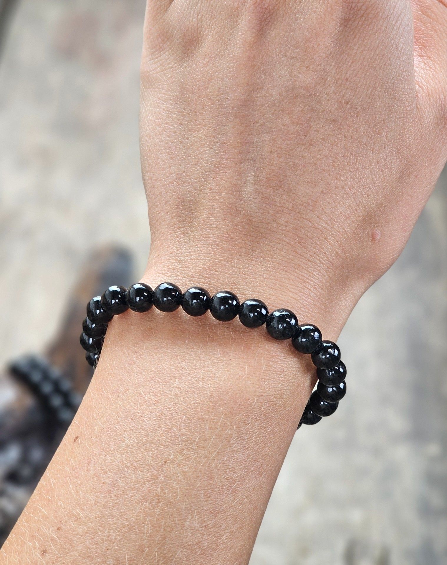 Hypersten, armband 6mm runda pärlor