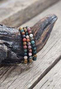 Oceanjaspis, armband 6mm runda pärlor