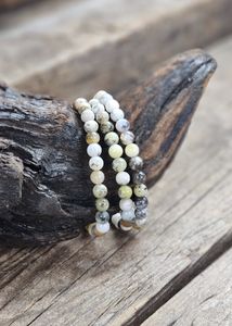 Dendrit Opal, armband 6mm runda pärlor