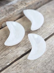 Vit Selenit, måne skål 10 cm