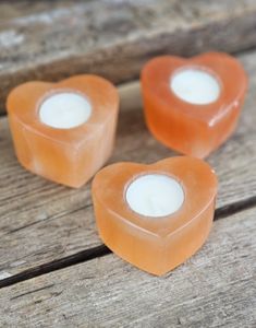 Orange Selenit, ljuslykta hjärta