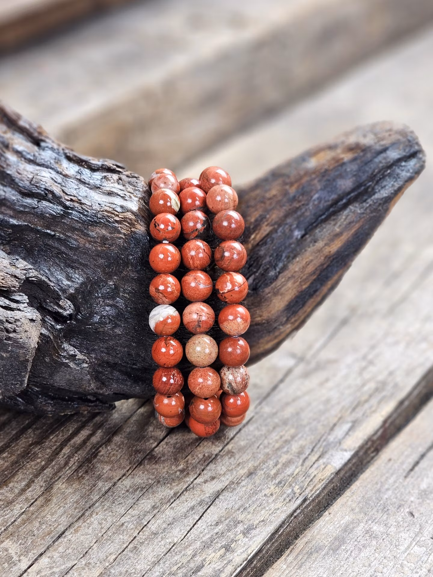 Breccijaspis, armband 8mm runda pärlor