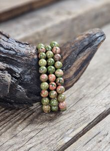 Unakit, armband 8mm runda pärlor
