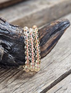 Naturlig Citrin extra, armband 8mm runda pärlor