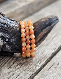 Orange Aventurin, armband 8mm runda pärlor
