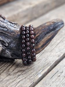 Granat, armband 8mm runda pärlor