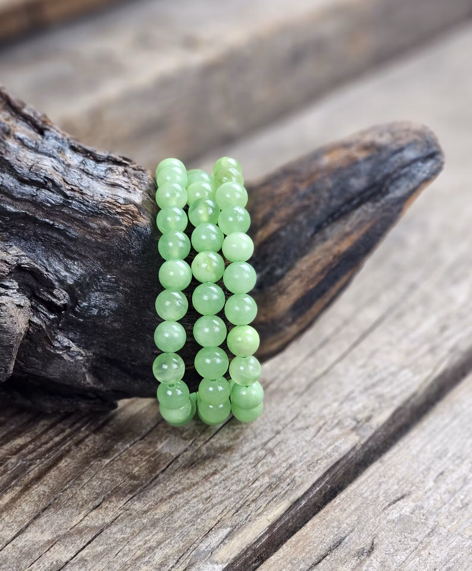 Grön Kalcit, armband 8mm runda pärlor