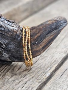 Gul Cognac Turmalin, armband 3mm facetterade pärlor