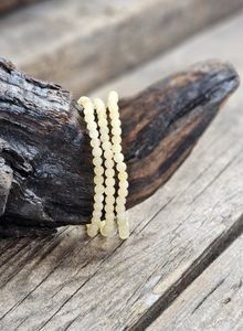 Gul kalcit, armband 4mm runda pärlor