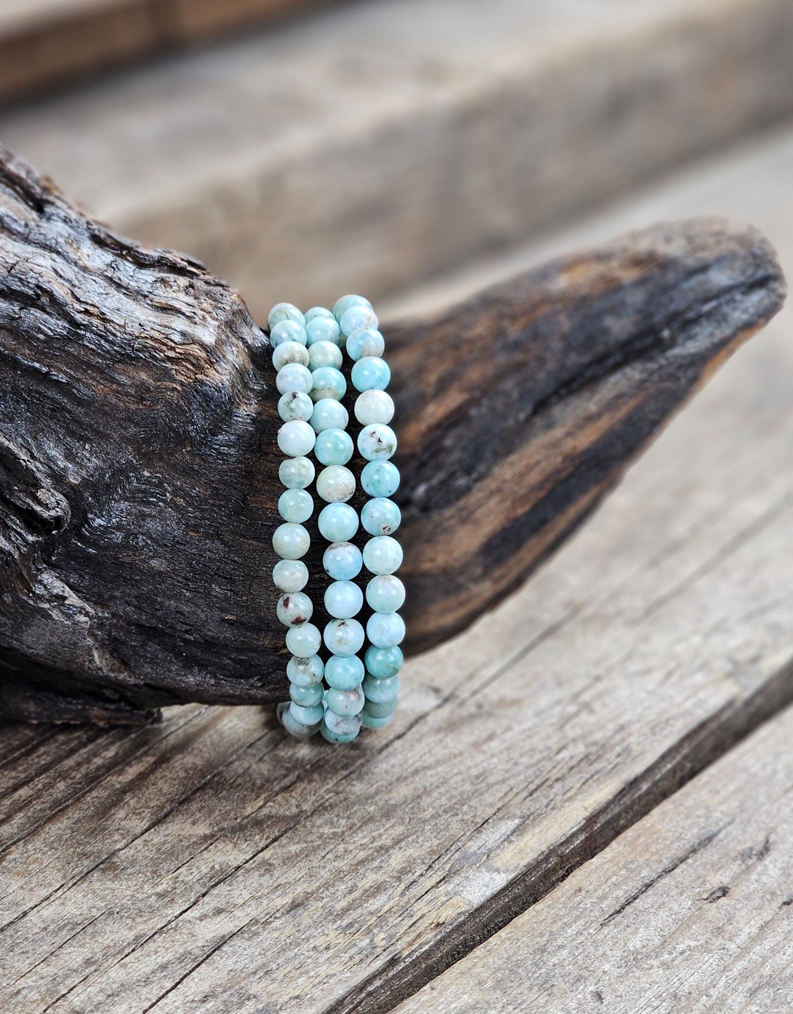 Larimar, armband 5-6mm runda pärlor