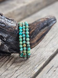 Äkta Turkos, armband 6mm runda pärlor