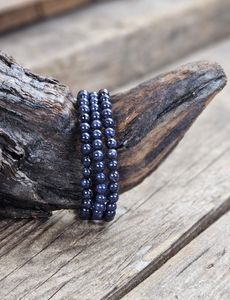 Safir, armband 6mm runda pärlor