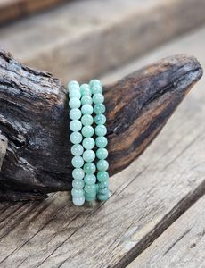 Smaragd, armband 6mm runda pärlor