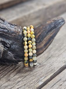 Bumble Bee Jaspis, armband 6mm runda pärlor