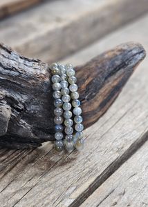 Labradorit, armband 6mm runda pärlor