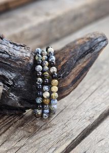 Oceanjaspis extra #2, armband 6mm runda pärlor