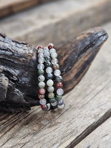 Vulkanjaspis, armband 6mm runda pärlor