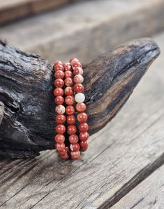 Breccijaspis, armband 6mm runda pärlor