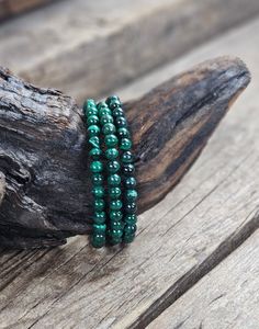 Malakit, armband 6mm runda pärlor
