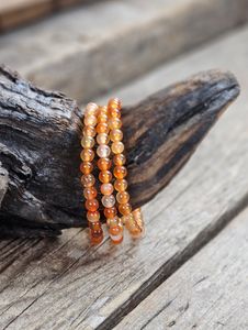 Karneol, armband 6mm runda pärlor