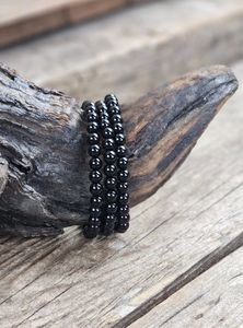Onyx, armband 6mm runda pärlor