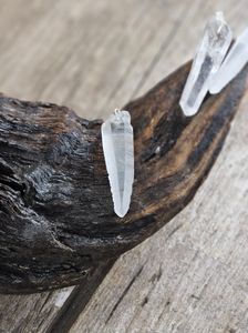 Laserspets (Lemurian Bergkristall), silverpläterat hänge