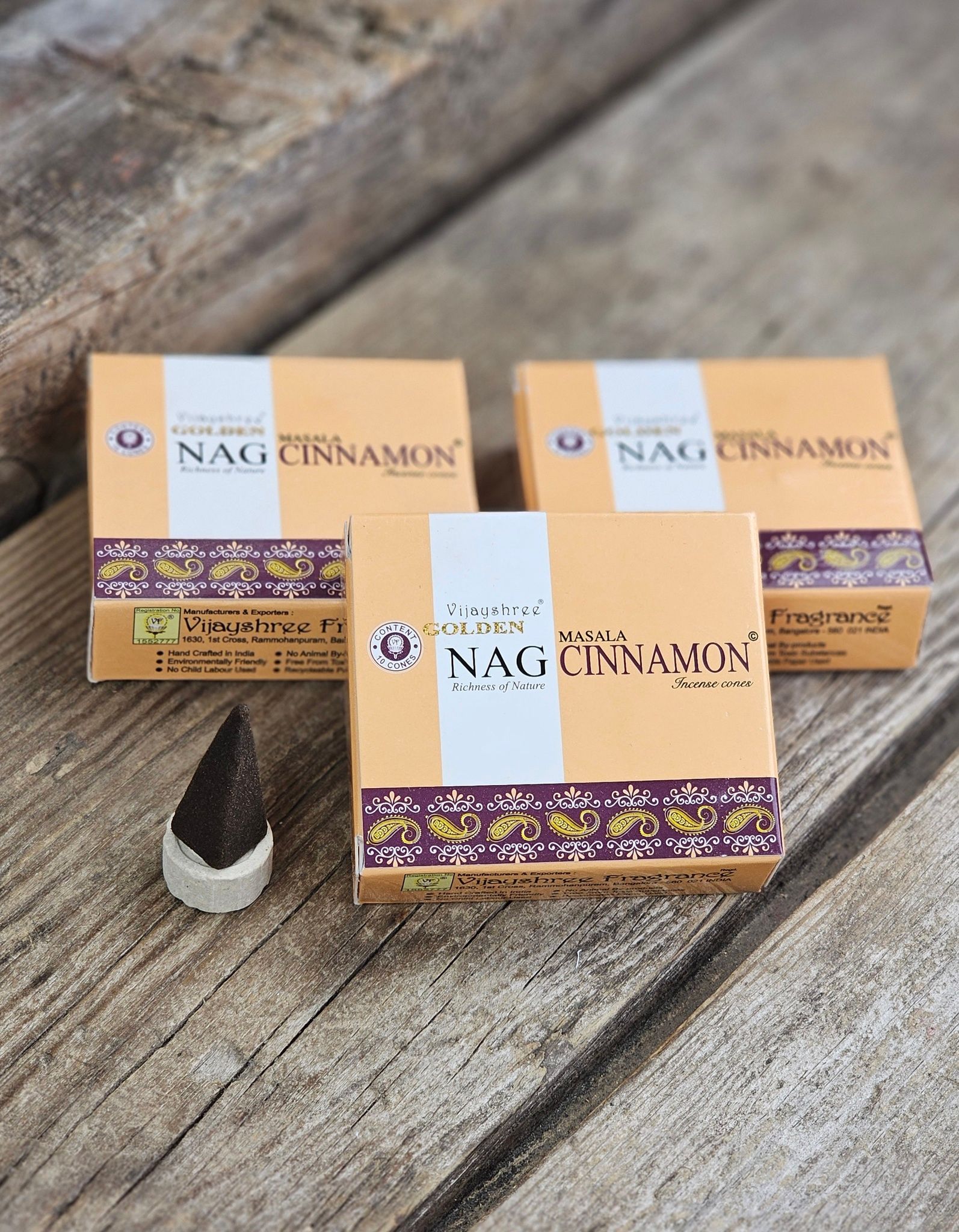 Vijayshree - Golden Nag Cinnamon, rökelsekoner