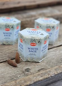 HEM - White Sage, rökelsekoner backflow