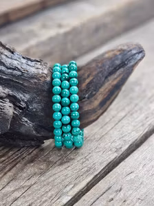 Malakit ljus, armband 6mm runda pärlor